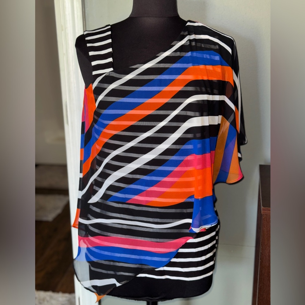 Joseph Ribkoff Black Multicolor Striped Top